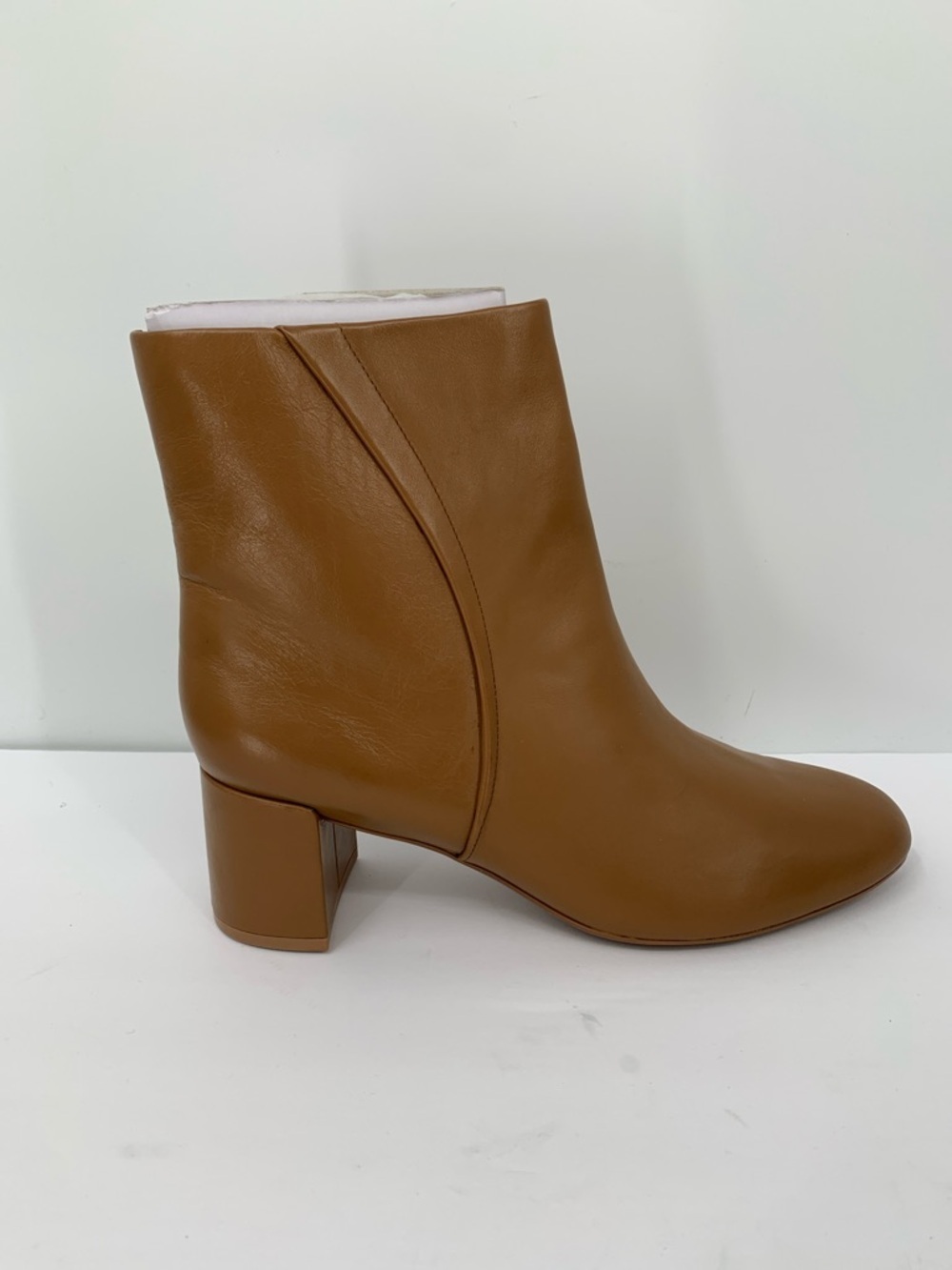Naturalizer River ankle boots chunky heel tan brown zipper leather women new 12